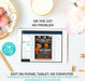DIY Printable Orange, Black, & White Basketball Baby Shower Invitation on Tablet Screen