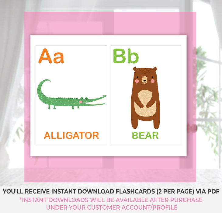5x7 Animal Alphabet Flashcards