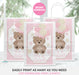 Pink Teddy Bear Baby Shower Gift Bag Label