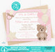 Pink Teddy Bear Printable Baby Shower Invitation