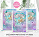 Printable Mermaid Baby Shower 5x8 Gift Bag Label Light Tone