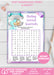 Printable Mermaid Baby Shower Baby Word Search Game Light Tone
