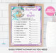 Printable Mermaid Baby Shower Price is Right Game Light Tone