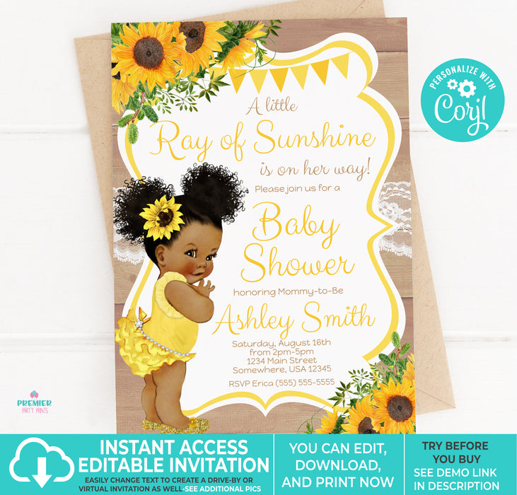 Little Sunshine Sunflower Baby Shower Bundle