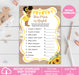 Printable Sunflower Baby Shower The Price is Right Game Brown Tone