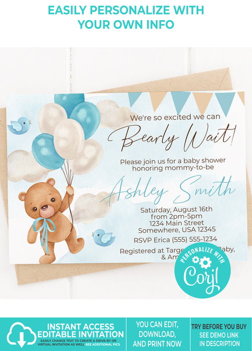 Teddy Bear Baby Shower Invitation