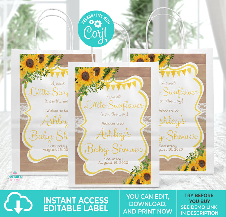 Little Sunshine Sunflower Baby Shower Bundle