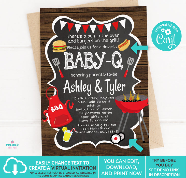 BabyQ/BBQ Baby Shower Invitation