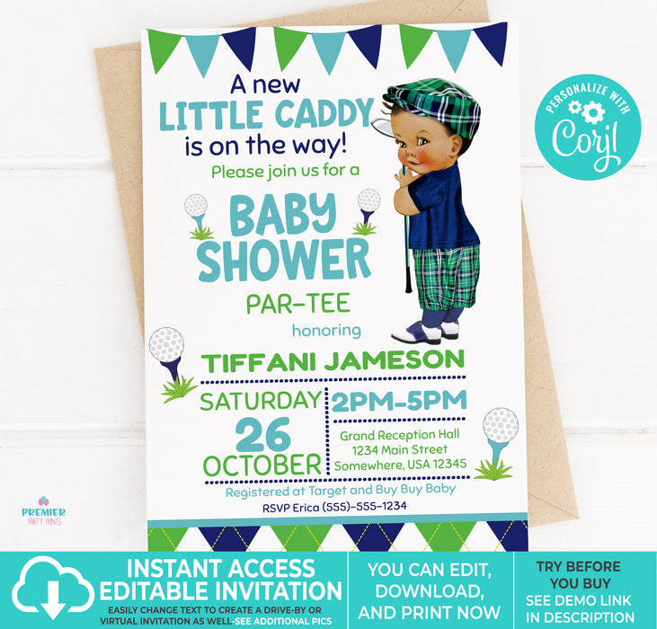 Little Caddy/Golf Baby Shower Invitation