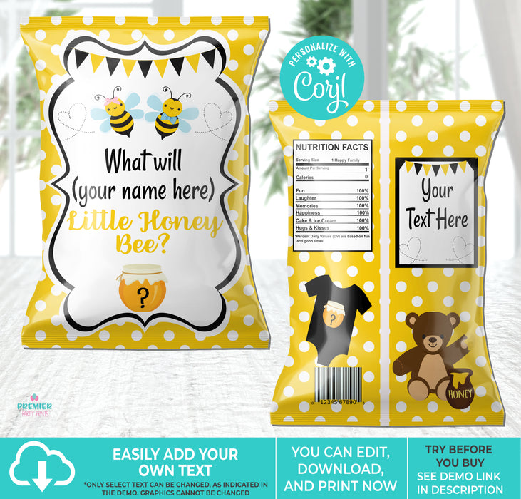  Baby Bee Little Honeybee Gender Reveal Chip Bag Vers 2