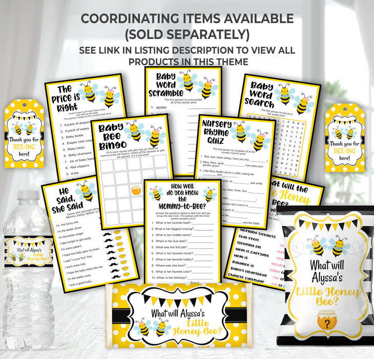 Little Honeybee Gender Reveal Theme Coordinating Products