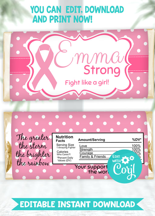 Breast Cancer Awareness Candy Bar Wrapper