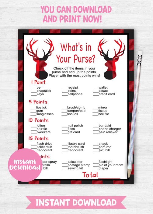  Christmas Buffalo Plaid What's in Your Purse Game