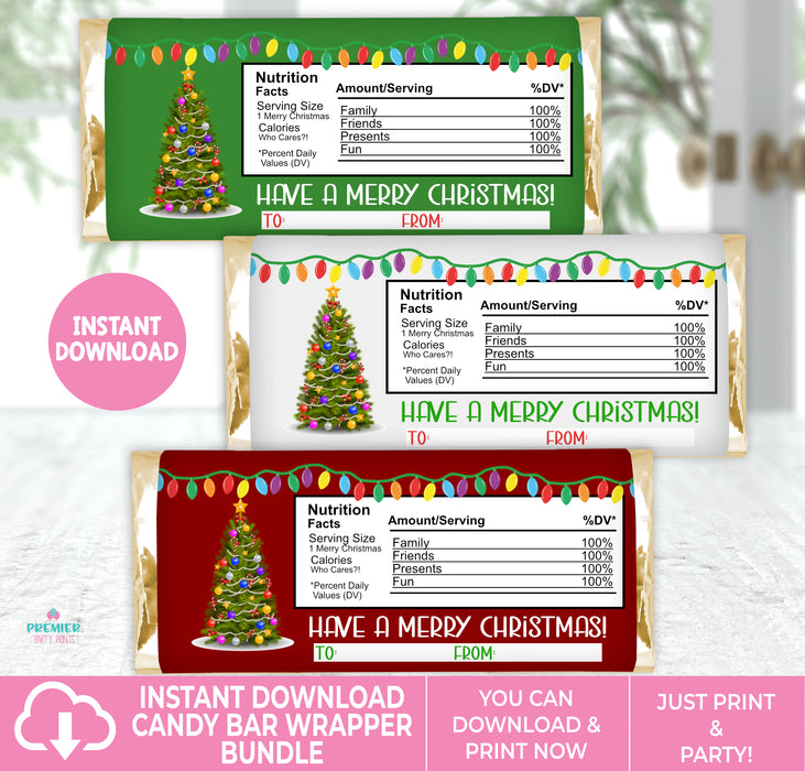 Printable Wrapper Ribbon Christmas Candy Wrapper Template