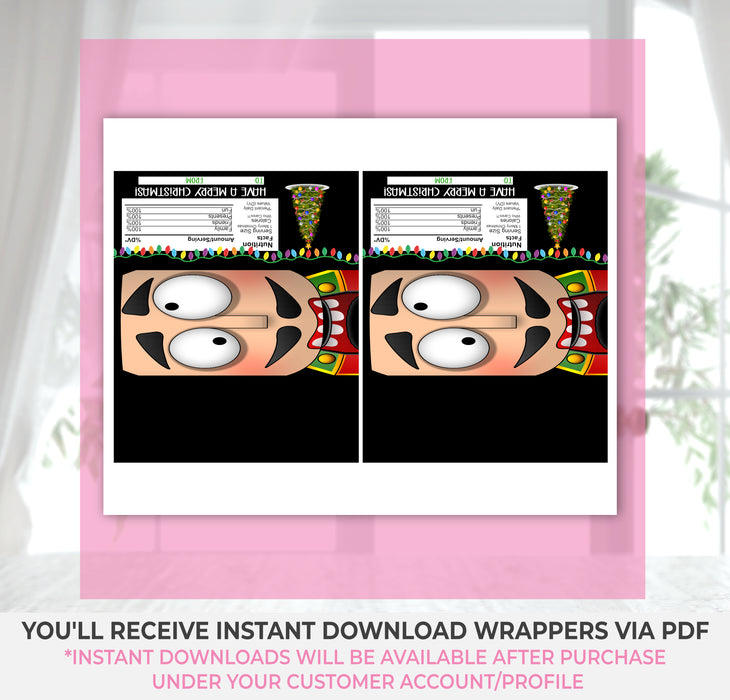 Printable Christmas Nutcracker Character Candy Bar Wrapper Instructions
