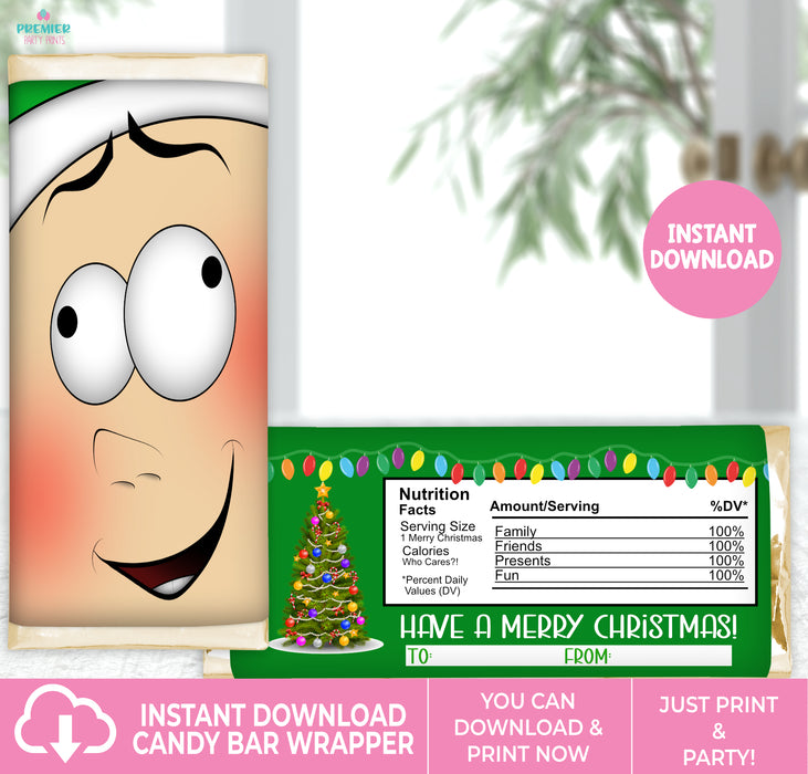Printable Christmas Elf Character Candy Bar Wrapper