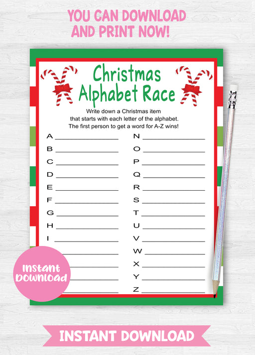 Christmas Alphabet Race Game