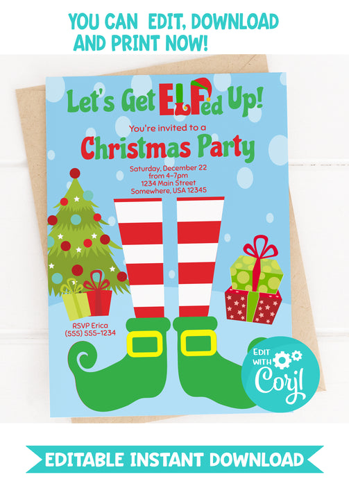 Editable Instant Access/Download Christmas Party Invitation