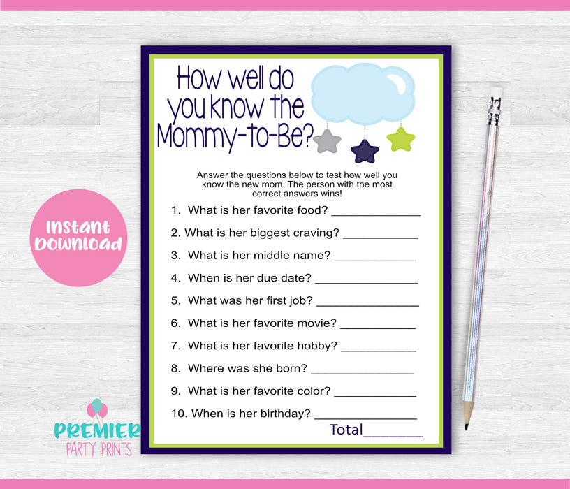  Twinkle Twinkle Little Star Mommy to Be Baby Shower Game