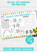 Editable Instant Access/Download Dinosaur 17x11in Activity Placemat