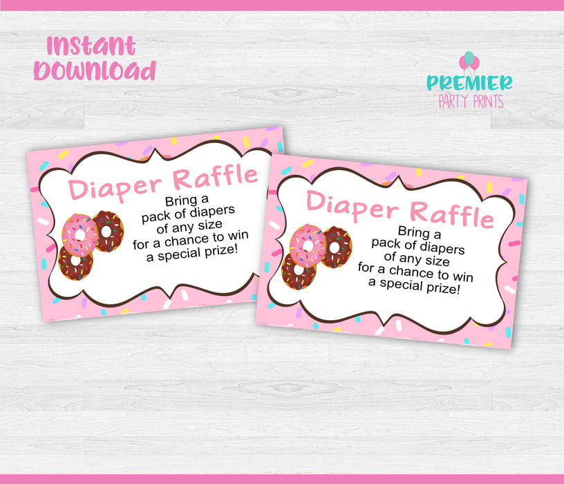 Donut Baby Shower Diaper Raffle Tickets