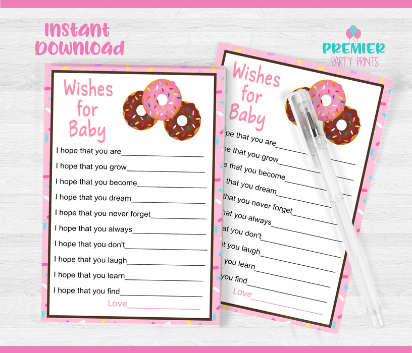 Donut Baby Shower Wishes for Baby Game