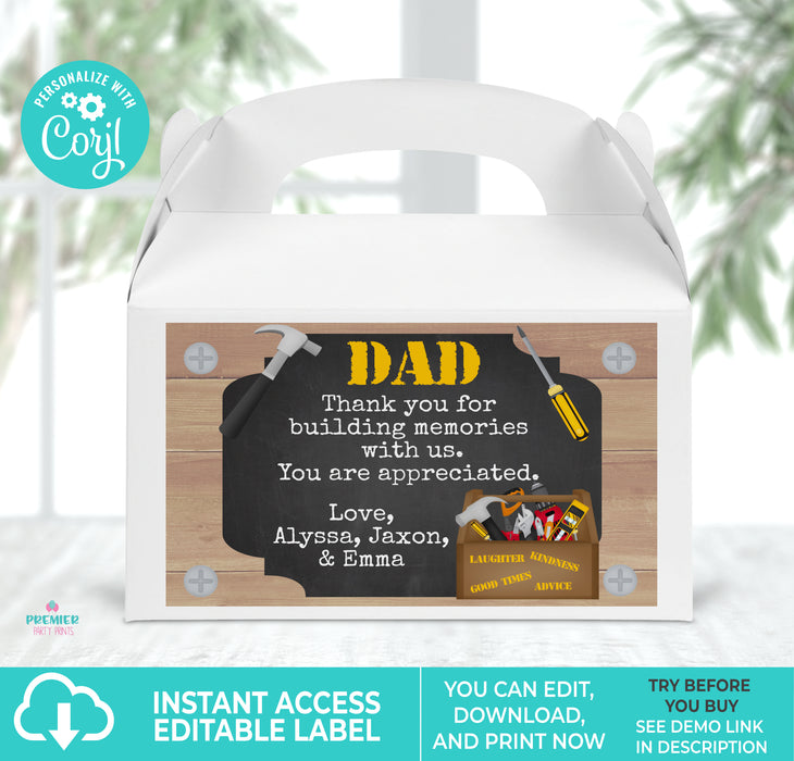 Father's Day Gift Box Label