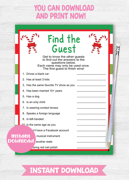 Christmas Find the Guest Game