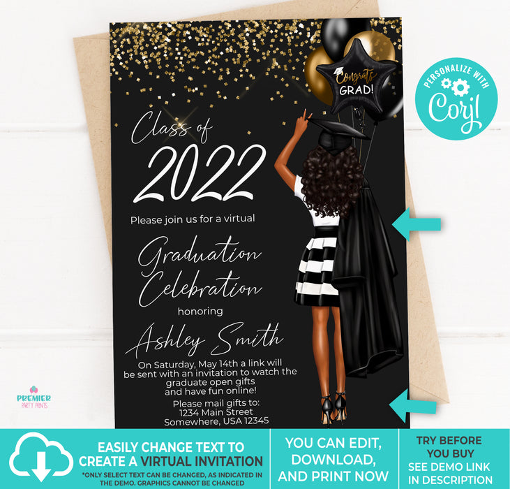 Editable Graduation Invitation