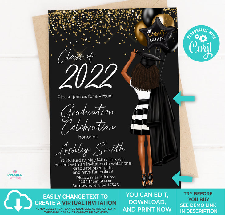 Editable Graduation Invitation