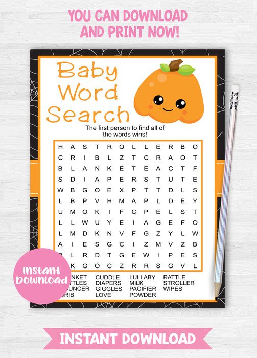 Halloween Little Pumpkin Baby Word Search