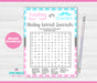 Lashes or Staches Baby Word Search Gender Reveal Game