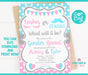  Lashes or Staches Gender Reveal Invitation Version 1