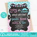 Lashes or Staches Gender Reveal Invitation Version 2
