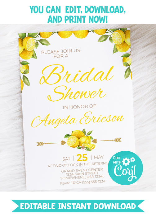 Lemon Bridal Shower Invitation