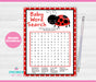  Little Ladybug Baby Word Search Baby Shower Game