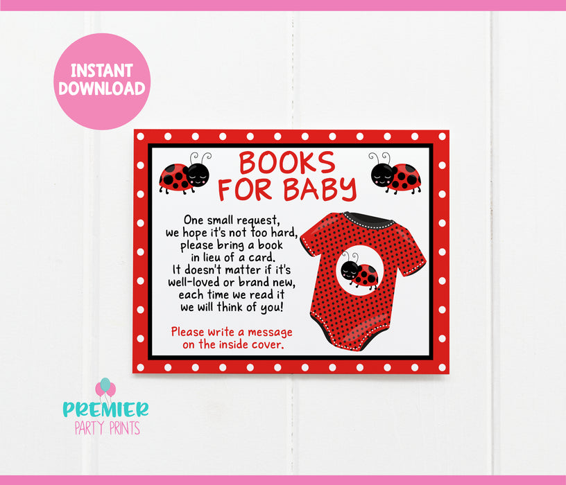 Little Ladybug Books for Baby Invitation Insert