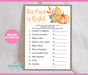 Pumpkin The Price is Right Baby Shower Game