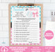 Printable Baseballs or Bows Mommy to Be Gender Reveal Game