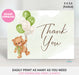  Neutral Green Teddy Bear Baby Shower Thank You Card