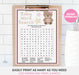 Pink Teddy Bear Baby Word Search Baby Shower Game