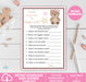  Pink Teddy Bear How Well Do You Know the Mommy to Be Baby Shower Game