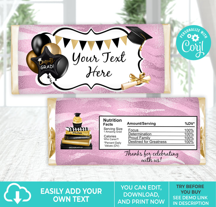 Graduation Candy Wrapper Template