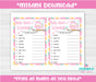 Pink and Green Owl Baby Word Scramble Baby Shower Game Instructions