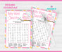 Pink and Green Owl Baby Word Search Game
