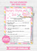 Pink and Green Owl Nursery Rhyme Quiz Baby Shower Game
