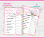  Pink and Green Owl The Price is Right Baby Shower Game