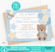 Blue Teddy Bear Printable Baby Shower Invitation