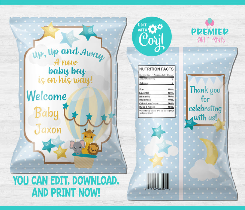 Up Up & Away Baby Shower Chip Bag